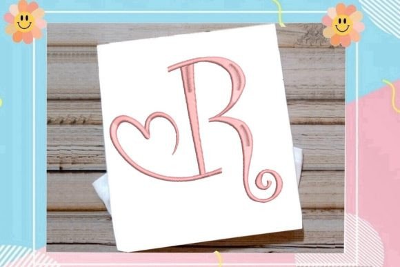 Beautiful Monogram R Letter Heart Embroidery Review