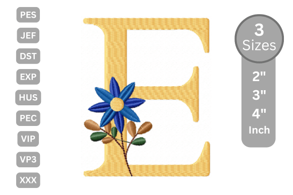 Botanical Flower Letter - E Embroidery Review
