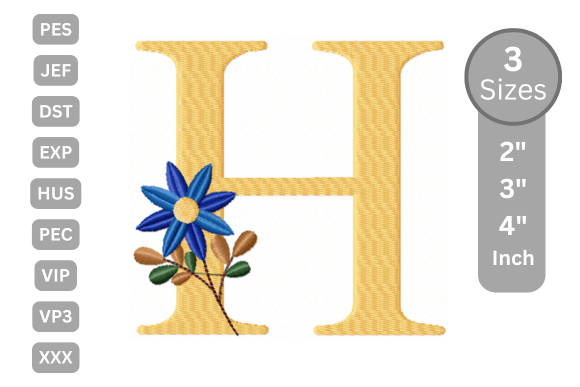 Botanical Flower Letter - H Embroidery Review