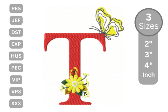 Butterfly Bloom Alphabet - T Embroidery Review