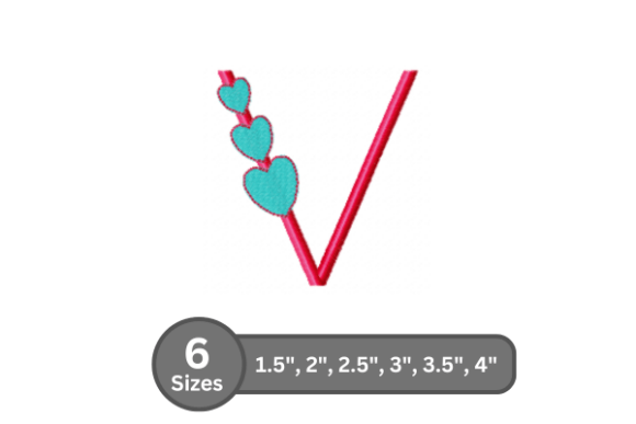 Candy Heart Alphabet -V Embroidery Review
