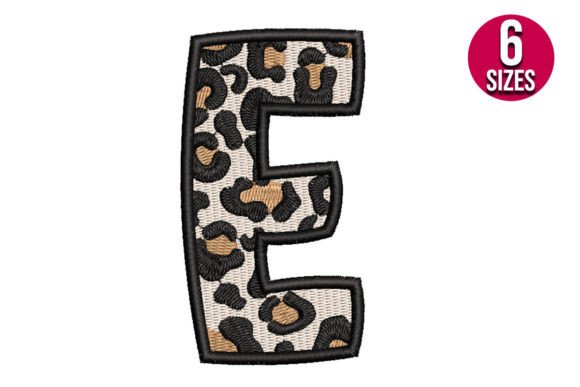 Leopard Print Alphabet Font Letter E