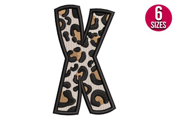 Leopard Print Alphabet Font Letter X