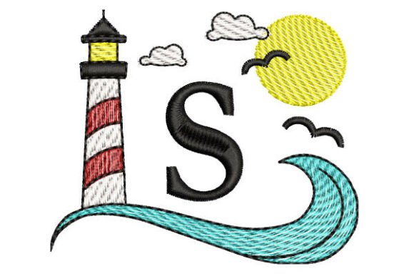 Maritime Monogram S – Curved Fills